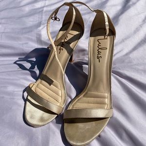 Gold stiletto high heels